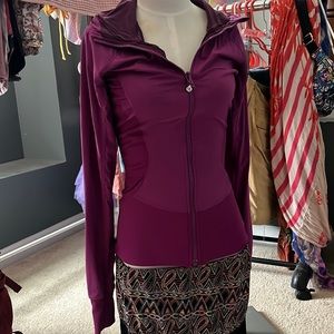 Purple hooded zip Jacket